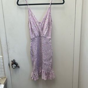 🆕NWT  Endless Blu Sleeveless V-Neck Lavender Floral Bodycon Dress, Size S, NWT